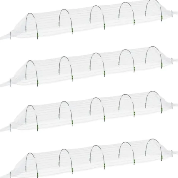 New Nättunnlar 4 st - Glasfiber och PP för växtskydd | Storlek: 1,5x5 m Växthus