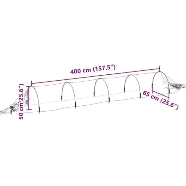 New Nättunnlar 4 st - Glasfiber och PP för växtskydd | Storlek: 1,5x5 m Växthus