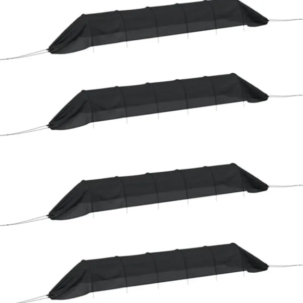Best Nättunnlar 4 st svart stål och polyeten Markduk & Fiberduk