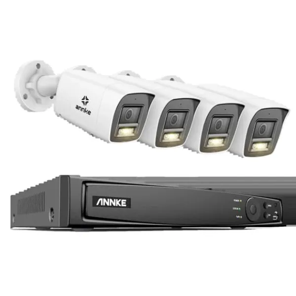 Nätverksvideosekretessystem, 8MP upplösning, tvåvägsljud,Ingen, 8CH 4St Kamera