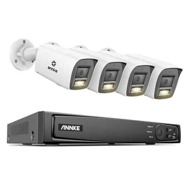 Nätverksvideosekretessystem, 8MP upplösning, tvåvägsljud,Ingen, 8CH 4St Kamera