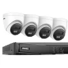 Nätverksvideosekretessystem, 8MP Ultra HD-upplösning, H.265+ videokomprimering,8-kanals NVR 4 st kameror, Ingen
