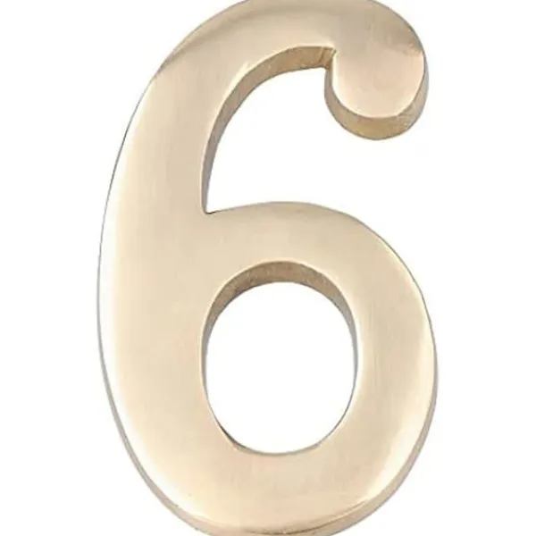 Nummer 6 polerad mässing 10 cm osynlig fäste