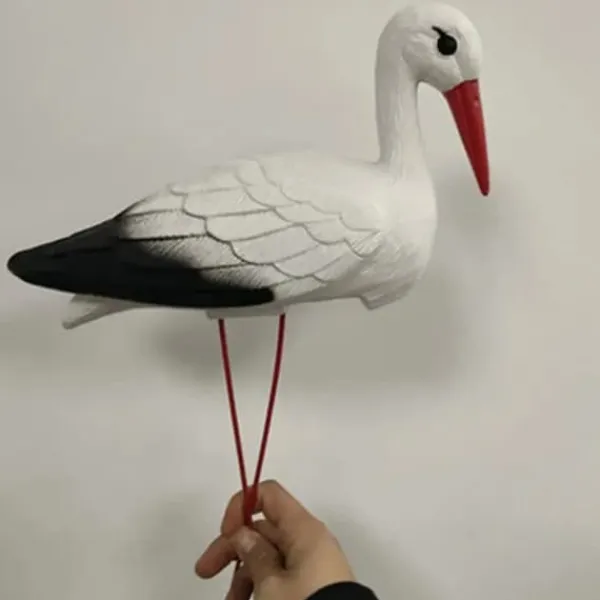 Sale OBOSOE Art Deco-staty av Vit Trana med Avtagbara Röda Trådfötter – Hållbar Plast, Väderbeständig Utomhusdekoration till Trädgård, Halloween Trädgårdsprydnader