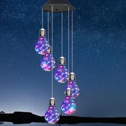 Sale OBOSOE Bulb Solar Festival Vindklockor, Färgförändring Vindklockor Utomhus Inomhusdekoration, Led Ljus för Balkong, Sovrum, Party, Gård, Fönster, Vinddekoration