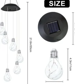 Sale OBOSOE Bulb Solar Festival Vindklockor, Färgförändring Vindklockor Utomhus Inomhusdekoration, Led Ljus för Balkong, Sovrum, Party, Gård, Fönster, Vinddekoration