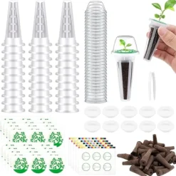 Clearance OBOSOE 161-delars Hydroponisk Odlingsset - Komplett Växtodlingssystem med Frökapslar (Vattenbaserad Odling) Kit För Växt- & Örtplantering