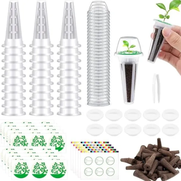 Clearance OBOSOE 161-delars Hydroponisk Odlingsset - Komplett Växtodlingssystem med Frökapslar (Vattenbaserad Odling) Kit För Växt- & Örtplantering