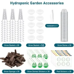Clearance OBOSOE 161-delars Hydroponisk Odlingsset - Komplett Växtodlingssystem med Frökapslar (Vattenbaserad Odling) Kit För Växt- & Örtplantering