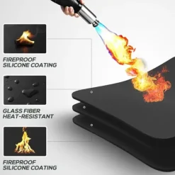 Online OBOSOE Eldstadsmatta för Solo Stove Bonfire – 60cm Rund Grillmatta, Eldfast, Vattentålig & Oljebeständig Tillbehör Till Vedeldade Kaminer & Öppna Spisar