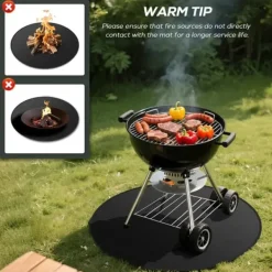 Online OBOSOE Eldstadsmatta för Solo Stove Bonfire – 60cm Rund Grillmatta, Eldfast, Vattentålig & Oljebeständig Tillbehör Till Vedeldade Kaminer & Öppna Spisar