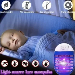 OBOSOE Elektrisk Myggdödare/Insektsdödare 2-pack – Inomhus & Utomhus Myggfångare, Flugdödare med Stickkontakt