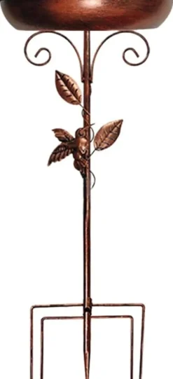 OBOSOE Fågelbad i Metall 76 cm – Stabil 5-delad Bas & Avtagbar Stång, Vintage Design för Trädgård, Uteplats & Gräsmatta