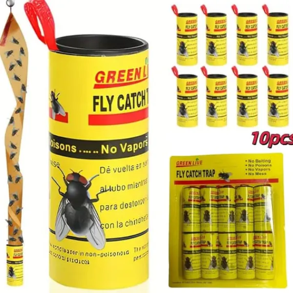 Discount OBOSOE Flugfälla flugfångare flugpapper rulle 10-pack Skadedjursfällor