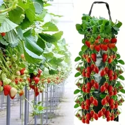 Discount OBOSOE Hängande Odlingspåse/Odlingsväska - 8-håls Vertikal Jordlös Odling, Perfekt för Jordgubbar Kit För Växt- & Örtplantering