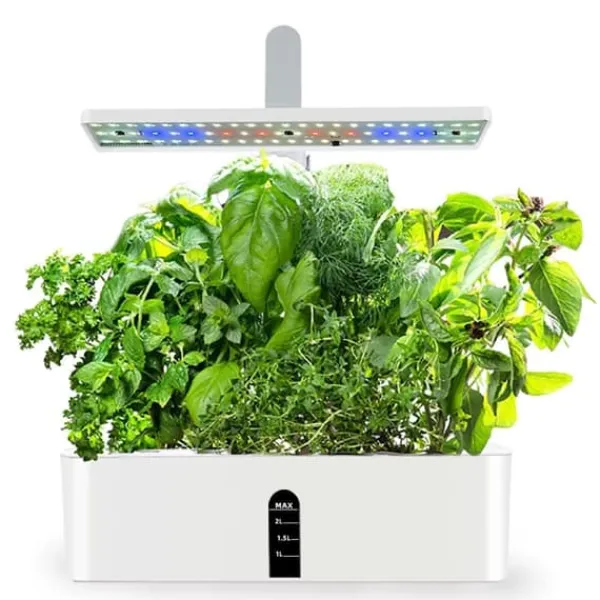 Best OBOSOE Hydroponisk Odlingssystem – Inomhus Trädgård med LED-växtljus & 16H Smart Timer Kit För Växt- & Örtplantering