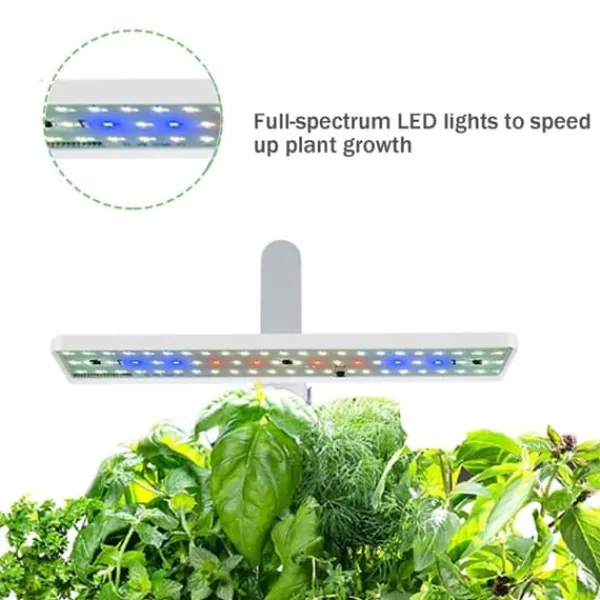 Best OBOSOE Hydroponisk Odlingssystem – Inomhus Trädgård med LED-växtljus & 16H Smart Timer Kit För Växt- & Örtplantering