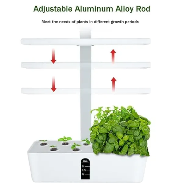 Best OBOSOE Hydroponisk Odlingssystem – Inomhus Trädgård med LED-växtljus & 16H Smart Timer Kit För Växt- & Örtplantering