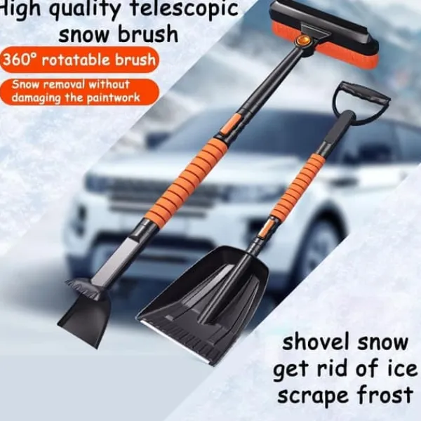 Outlet OBOSOE 5-i-1 Bil Snöskyffel, Snöborste & Iskrapa – Multifunktionell Snöborttagare för Bil, Justerbar Längd Snöborttagning