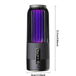 OBOSOE 2-i-1 Portabel Myggdödare/Mygglampa – USB & Solenergi, Uppladdningsbar Insektsdödare Myggfångare Insektsmedel & Djuravvisande Medel