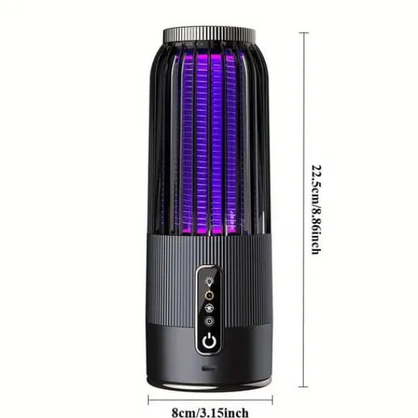 OBOSOE 2-i-1 Portabel Myggdödare/Mygglampa – USB & Solenergi, Uppladdningsbar Insektsdödare Myggfångare Insektsmedel & Djuravvisande Medel