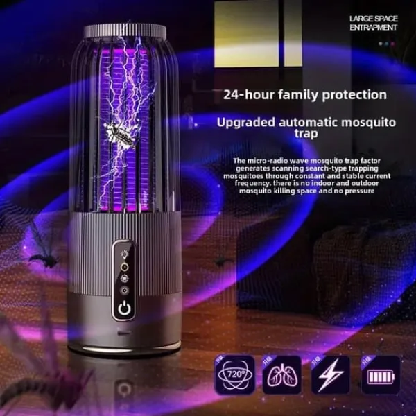 OBOSOE 2-i-1 Portabel Myggdödare/Mygglampa – USB & Solenergi, Uppladdningsbar Insektsdödare Myggfångare Insektsmedel & Djuravvisande Medel
