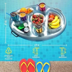 Hot OBOSOE Inflatable Drink Holder för Pool och Badkar – Flytande matbricka,Perfekt för Sommarens Pooltillbehör Pool- & Spatillbehör