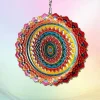 OBOSOE 2-Pack 3D-roterande Mandala vindspel – 15 cm Mandala Dekoration för Trädgård & Inomhusbruk, Flerfärgad
