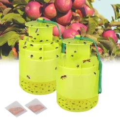 Hot OBOSOE 2-pack Flugfälla / Getingfälla Utomhus – Återanvändbar fluginfångare med Bete för Getingar, Flugor & Fruktflugor Skadedjursfällor