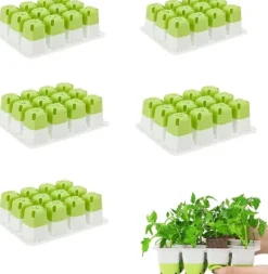 OBOSOE 5-pack Fröstartare Silikon, Plantbrätten med Pop-Out Celler 60 st, Inomhus Odling
