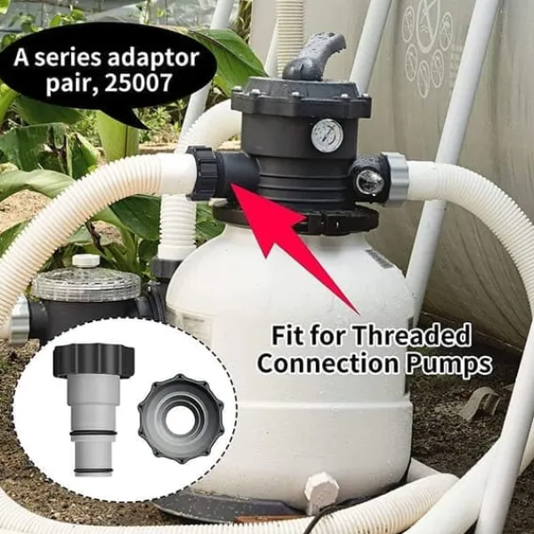 OBOSOE 2-Pack Poolslangadapter för Intex-Pumpar – Slangadapter för Pool Passar 32/ 38 mm Invändig Gänga