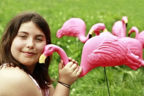Hot OBOSOE 2-pack rosa flamingo trädgårdsprydnader – 60 cm plaststatyer för utomhusdekoration Trädgårdsprydnader