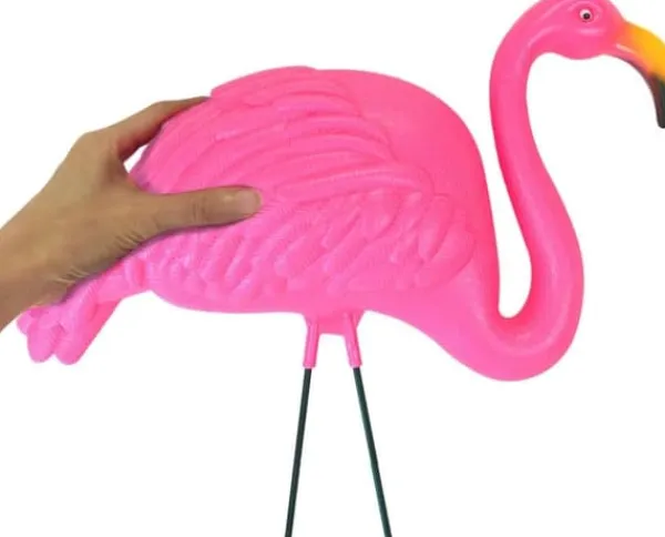 Hot OBOSOE 2-pack rosa flamingo trädgårdsprydnader – 60 cm plaststatyer för utomhusdekoration Trädgårdsprydnader
