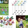 New OBOSOE 52-pack Trädgårdsdekoration – 3D PVC Fjärilar på Pinnar & Trollsländor med Klämma,för Utomhus Blomster- & Balkongdekor Trädgårdsprydnader
