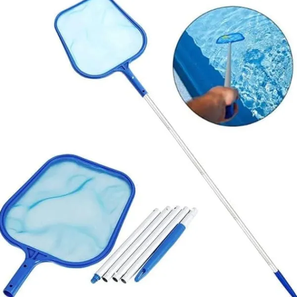 New OBOSOE Poolrengöringsnät 160 cm med 5-delad Teleskopstång – Lövräfsa för Dammar och Spa Pool- & Spatillbehör