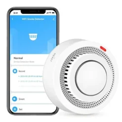 Hot OBOSOE Smart WiFi-brandvarnare – Trådlös rökdetektor med appnotis (batteri ingår ej) Rök- & Koloxiddetektorer