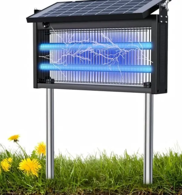 OBOSOE Solarljus Myggdödare Utomhus & Inomhus - Vattentät 45×25×18cm, 4500V för Balkong/Camping