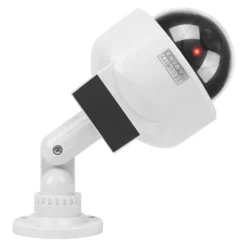 Clearance OBOSOE Solcellsdriven Fejkkamera med Blinkande Röd LED & Varningsdekal – För Inomhus/Utomhusbruk Falska Övervakningskameror