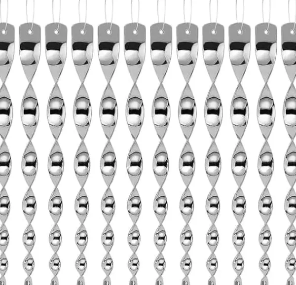 Best OBOSOE Spiralformad reflekterande fågelskrämma 12-pack Silver 30 cm Vinddekoration