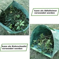 Discount OBOSOE trädgård avfall påse med handtag, bladpåsar, gräsmatta skärning, vikbara robusta trädgård avfall påsar för gräs, blad, häck blad Trädgårdskorgar