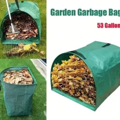 Discount OBOSOE trädgård avfall påse med handtag, bladpåsar, gräsmatta skärning, vikbara robusta trädgård avfall påsar för gräs, blad, häck blad Trädgårdskorgar