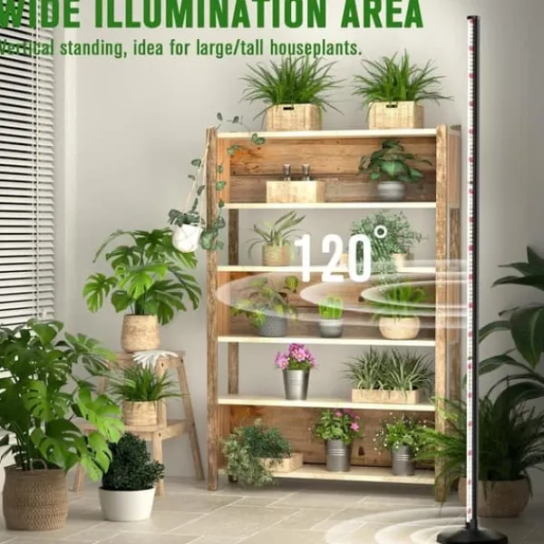 OBOSOE Växtlampa Inomhus 165cm - Fullspektrum LED Växtljus med Timer & 10 Dimningsnivåer - Stående Växtlampa för Växthus med Hängbeslag