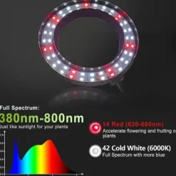 New OBOSOE 50W Växtlampa - 6000K Fullspektrum LED Växtljus med Timer 4/8/12h & Höjdjustering - Perfekt för Inomhusväxter Krukväxter Inomhus