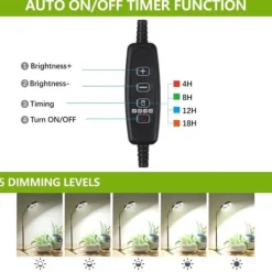 New OBOSOE 50W Växtlampa - 6000K Fullspektrum LED Växtljus med Timer 4/8/12h & Höjdjustering - Perfekt för Inomhusväxter Krukväxter Inomhus