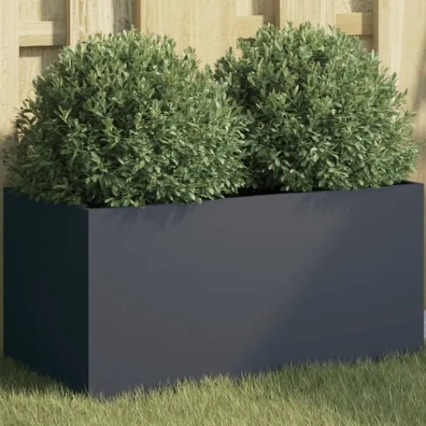 vidaXL Odlingslåda antracit 62x30x29 cm stål