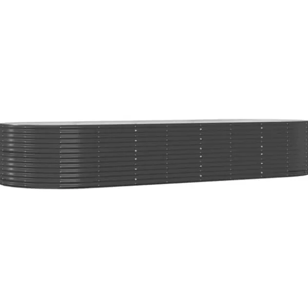 Odlingslåda antracit 367x140x68 cm pulverlackerat stål - Odlingslåda Upphöjd - Odlingslådor Upphöjda - Home & Living
