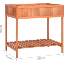 Online Odlingslåda för örter i massivt granträ - Trädgårdsbänk | Storlek: 80x60x80 cm Planteringsbänkar
