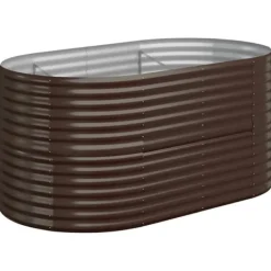 vidaXL Odlingslåda galvaniserat stål 152x80x68 cm brun