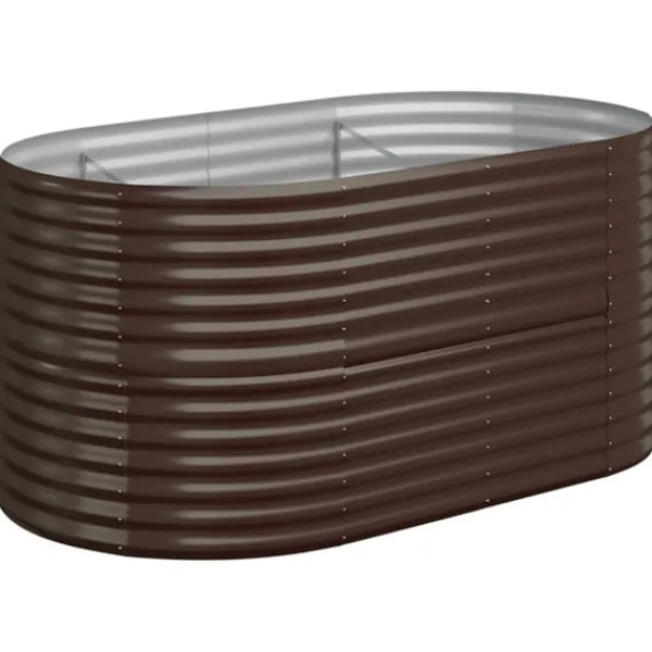 vidaXL Odlingslåda galvaniserat stål 152x80x68 cm brun