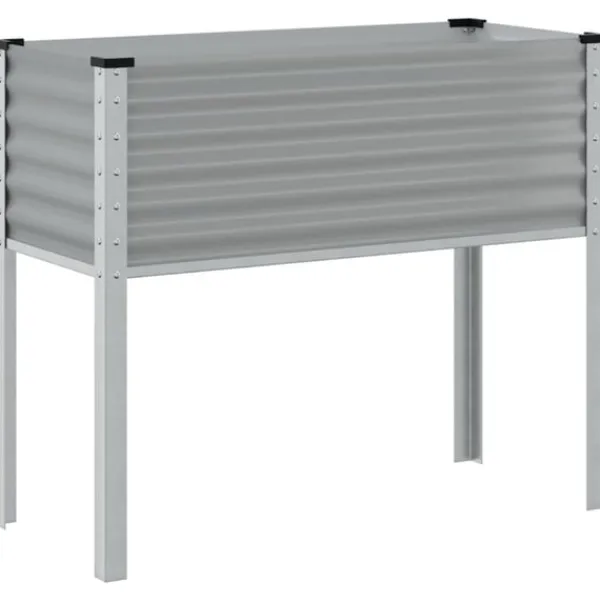 vidaXL Odlingslåda grå 100x45x90 cm stål